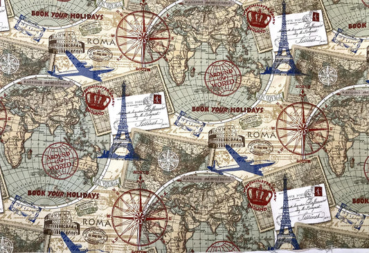 Old World Map Beeswax Wrap